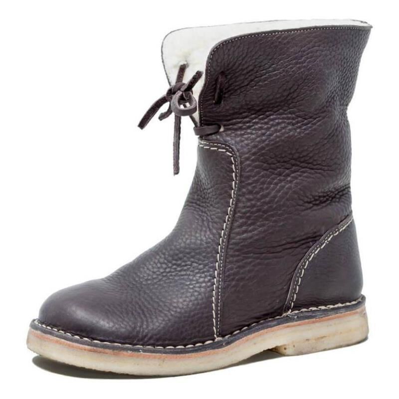 H&F Fur Lace-Up Snow Boots c