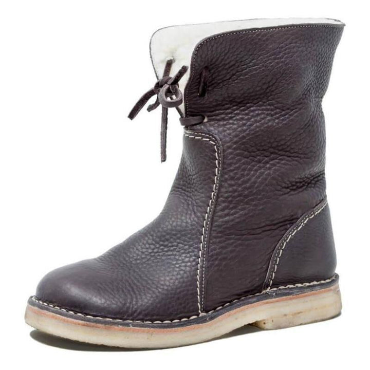 H&F Fur Lace-Up Snow Boots c