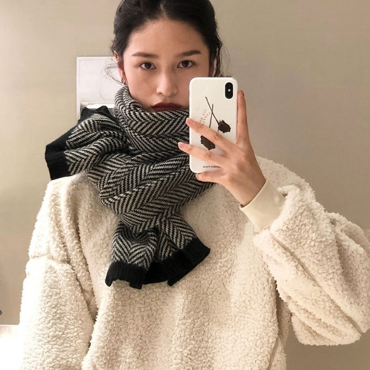 H&F Retro Plaid Scarf c