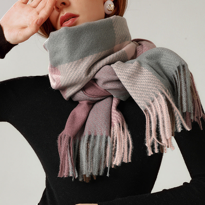 H&F Cashmere Tassel Scarf c