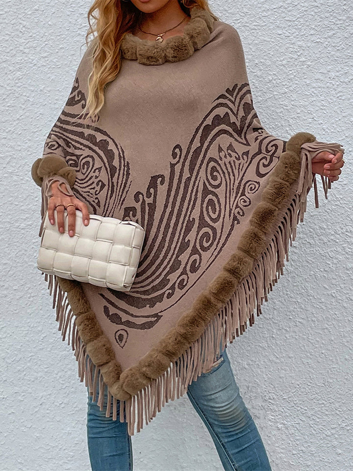 H&F Fur Collar Shawl c