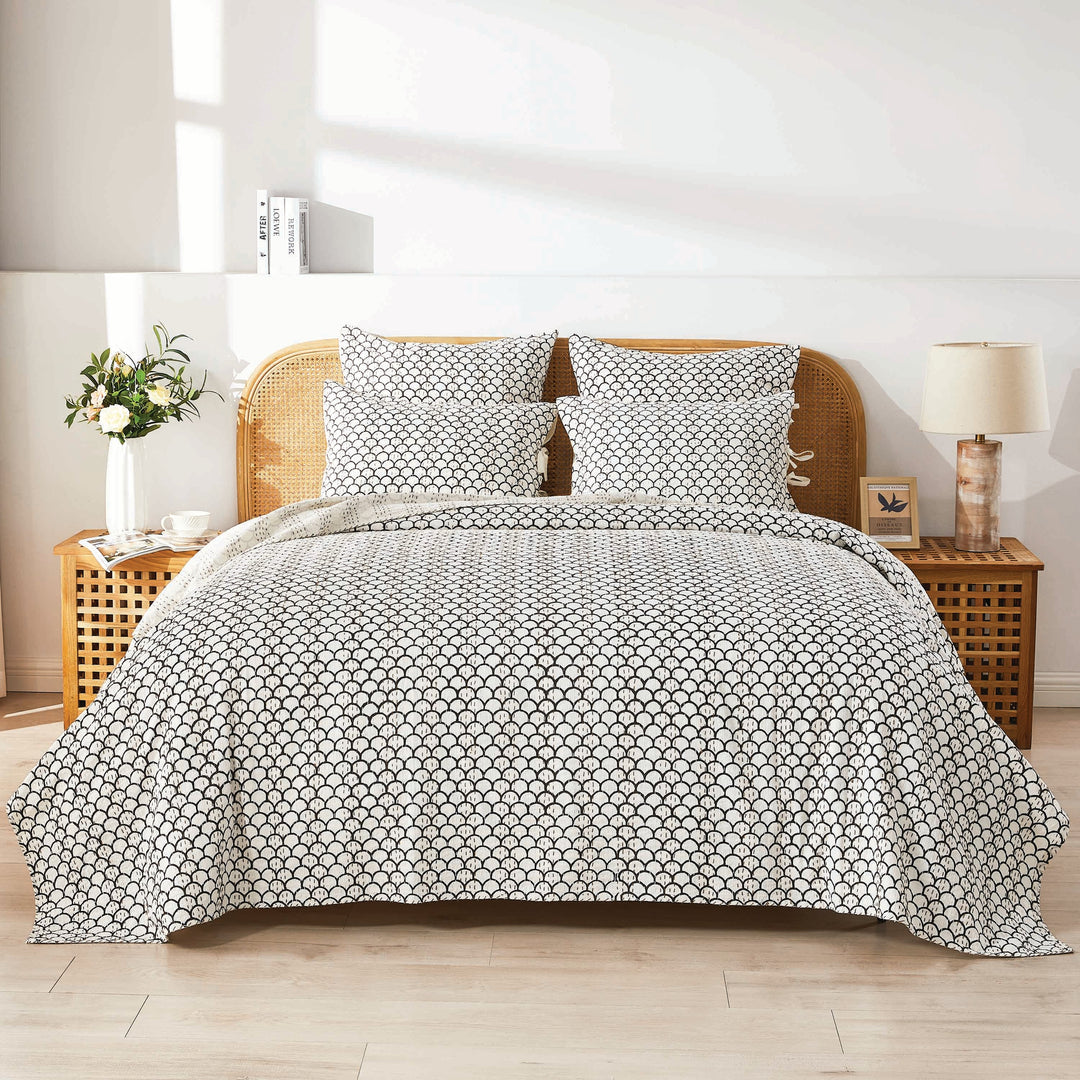 Hand Stitched Block Print Kantha Coverlets