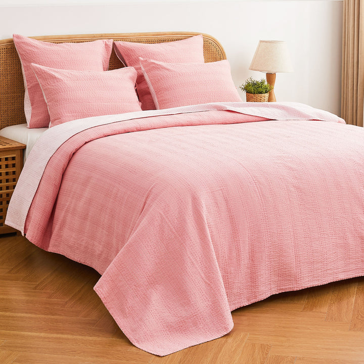 Hand Stitched Reversible Kantha Coverlets