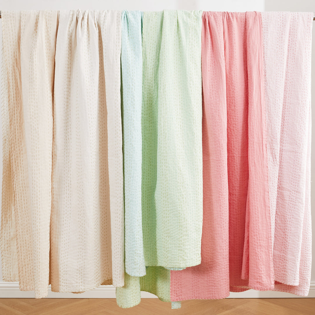 Hand Stitched Reversible Kantha Throws