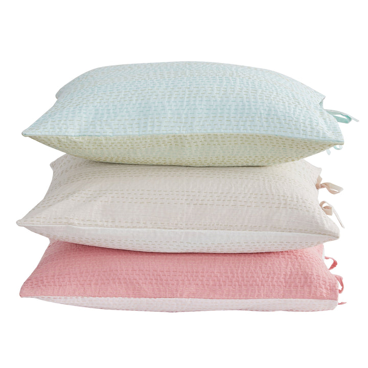 Hand Stitched Reversible Kantha Pillow Sham Pairs