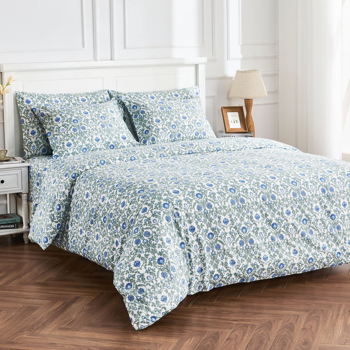 Arts & Crafts Floral Printed Duvet Set