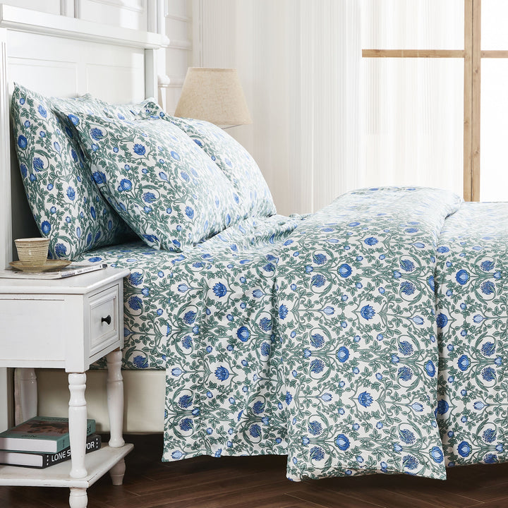 Arts & Crafts Floral Printed Duvet Set