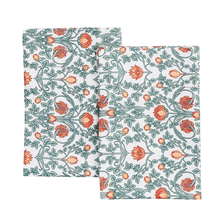 Arts & Crafts Floral Printed Pillowcase Pair