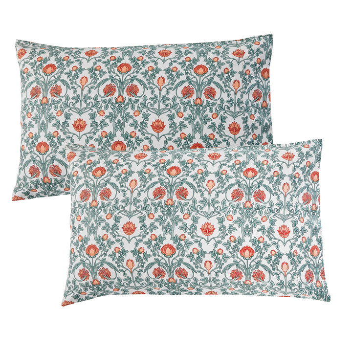 Arts & Crafts Floral Printed Pillowcase Pair