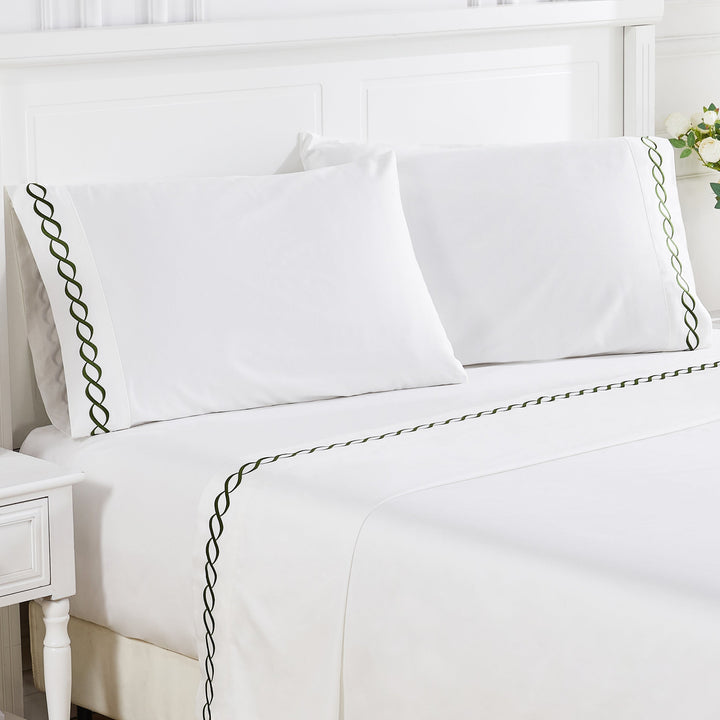 600 Thread Count Rope Embroidered Sheet Set