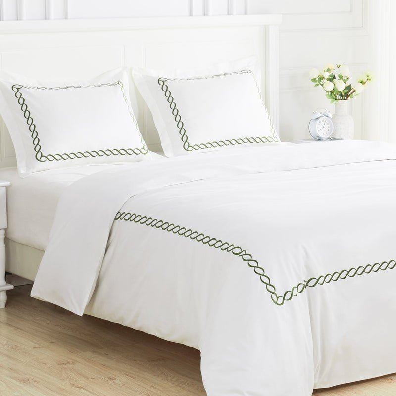 600 Thread Count Rope Embroidered Duvet Set