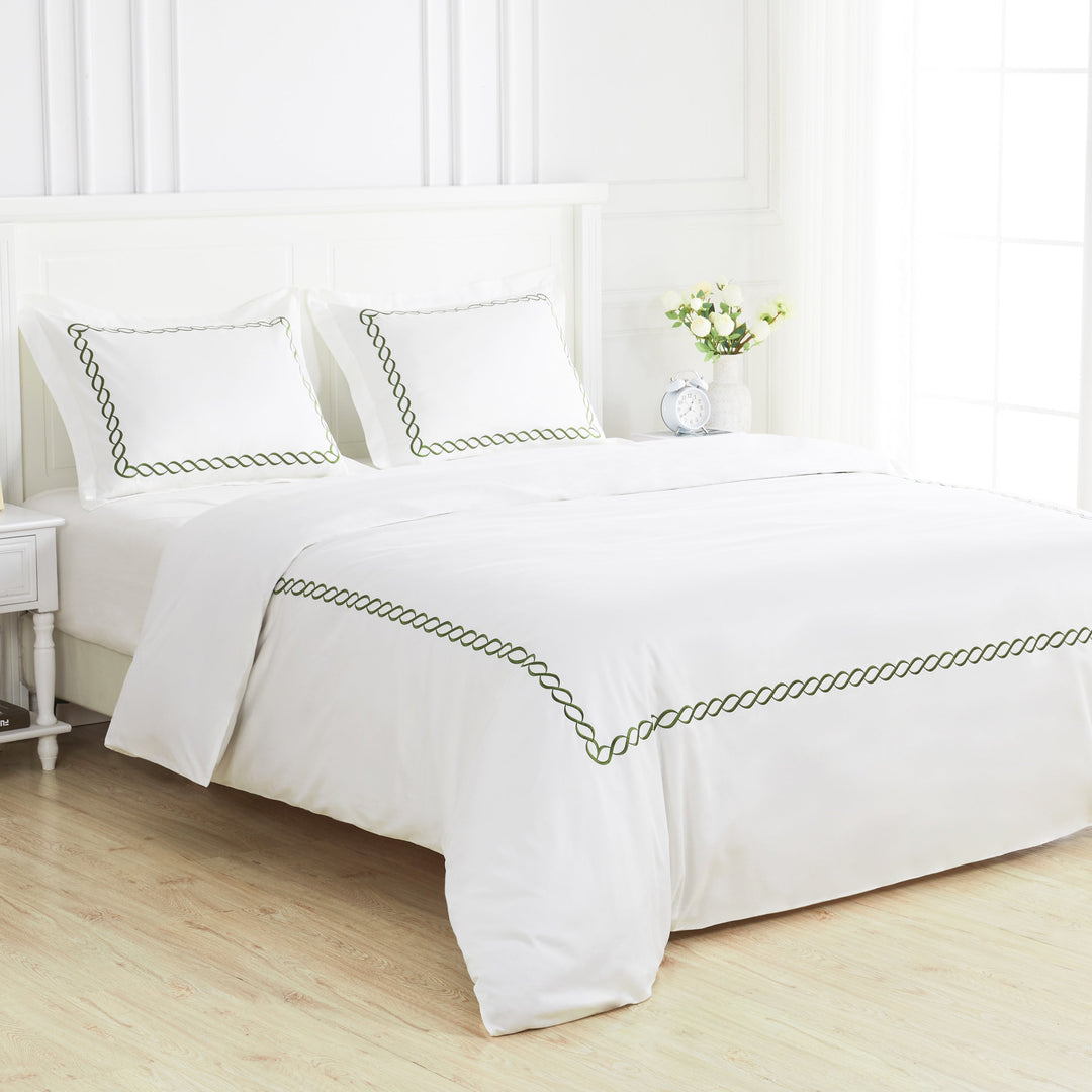 600 Thread Count Rope Embroidered Duvet Set