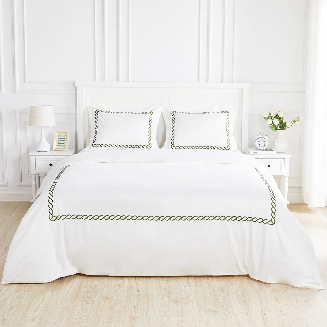 600 Thread Count Rope Embroidered Duvet Set