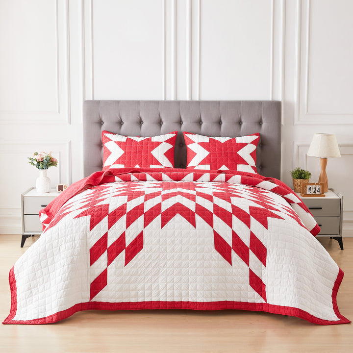 Star Patch Patchwork Cotton Quilt Set