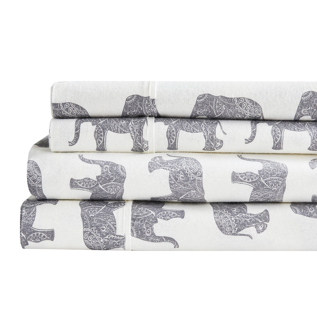 Elephants Flannel Sheet Set