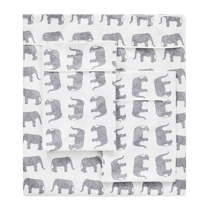 Elephants Flannel Sheet Set