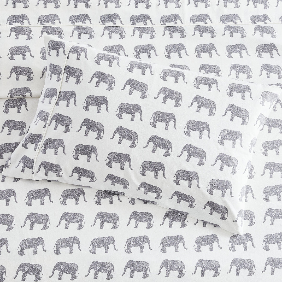 Elephants Flannel Sheet Set