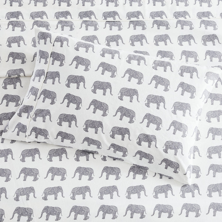 Elephants Flannel Sheet Set