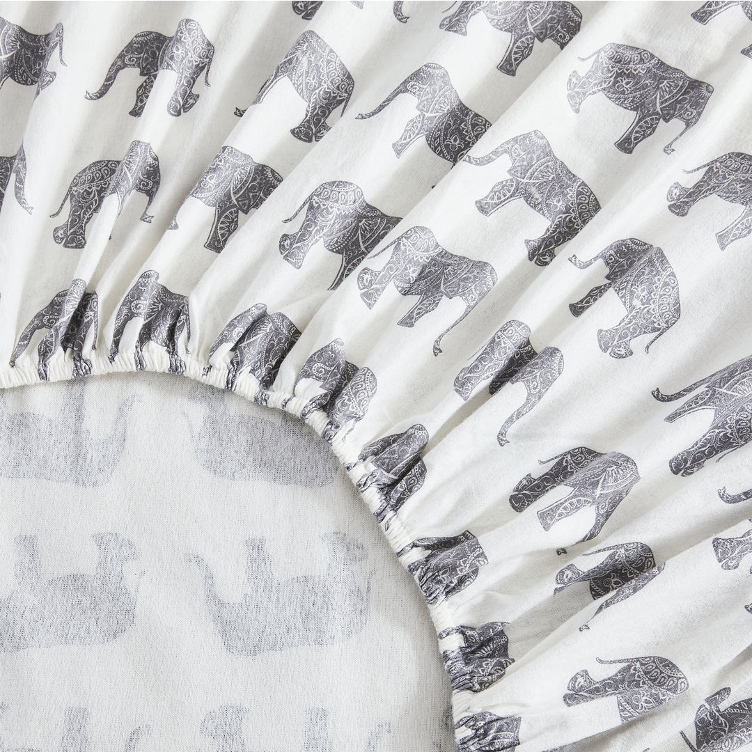 Elephants Flannel Sheet Set
