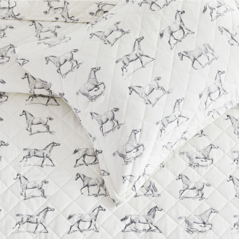 Horses Cotton Flannel Quilt Set