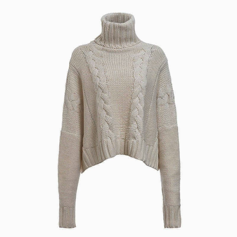 H&F Cable-Knit Turtleneck Sweater c