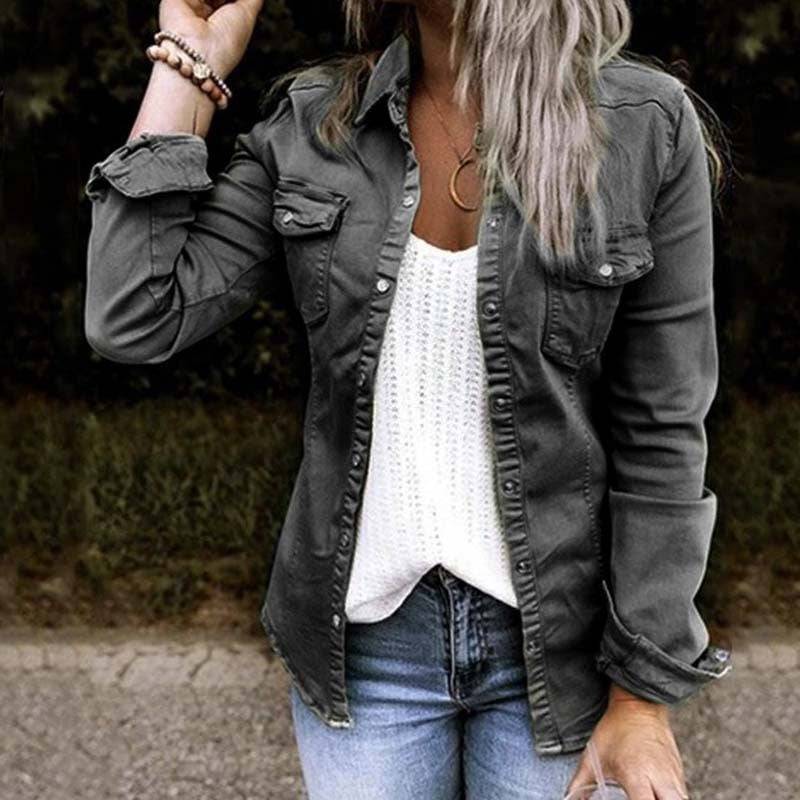 H&F Mid-Length Denim Jacket c