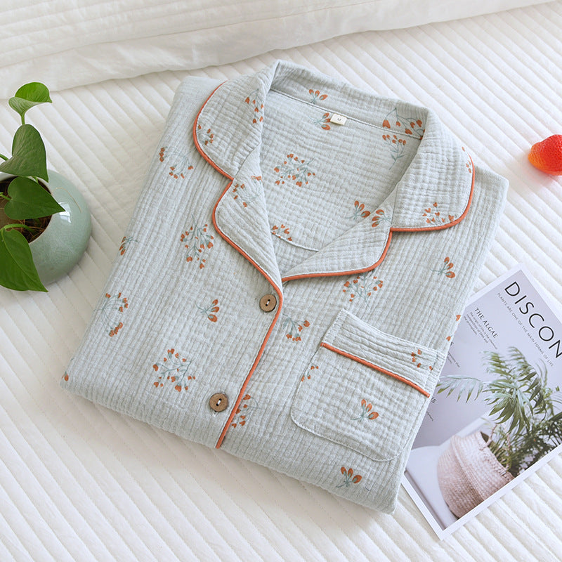 H&F Lapel Floral Pajamas c