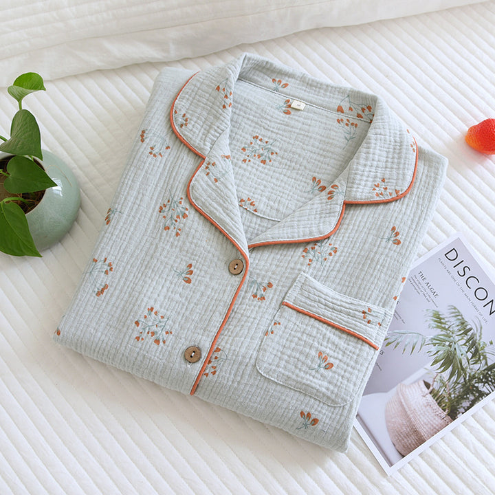 H&F Lapel Floral Pajamas c