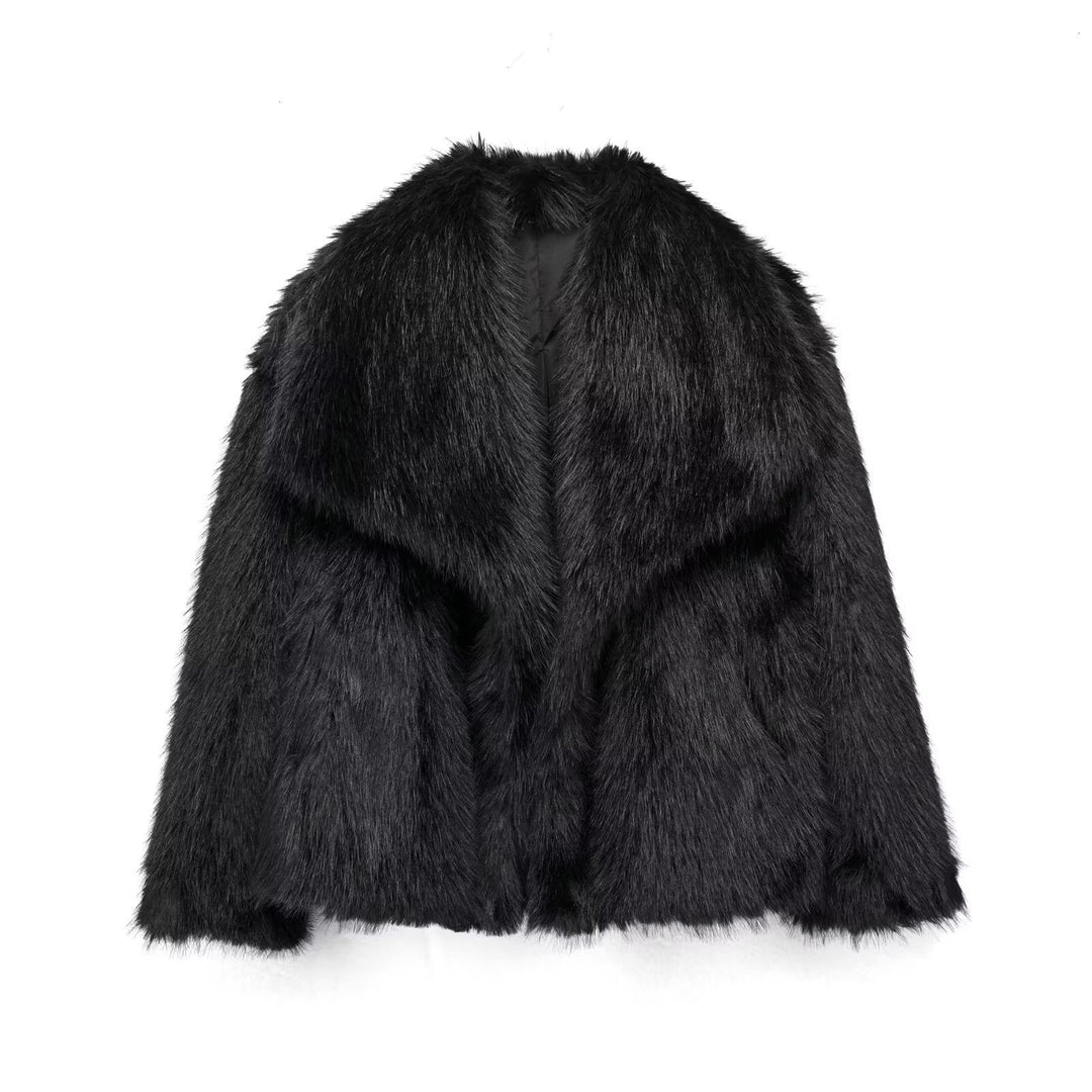 H&F Plush Lapel Coat c