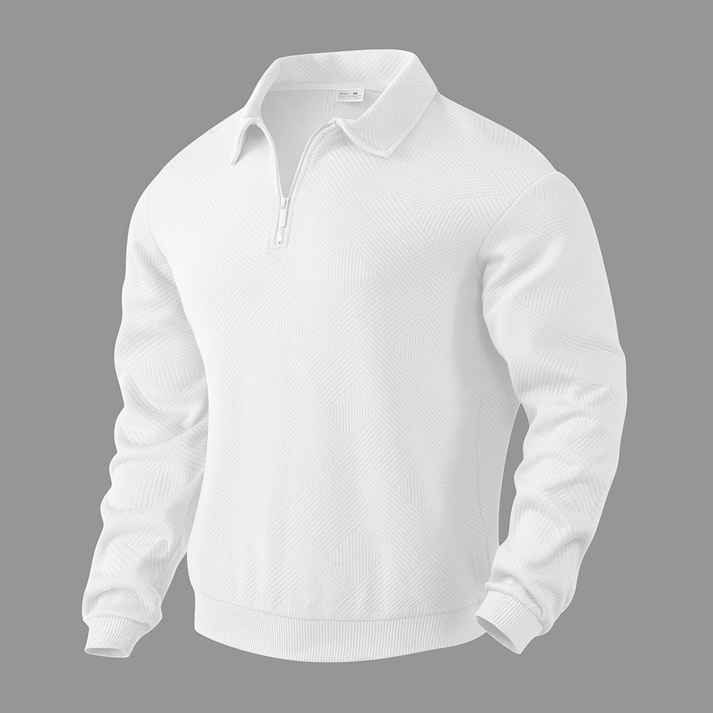 H&F Lapel Jacquard Half-Zip c