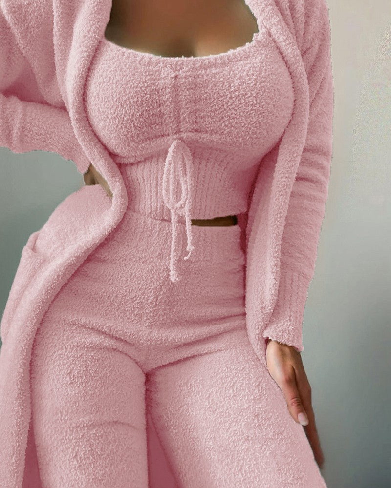 H&F Plush Cardigan Set c
