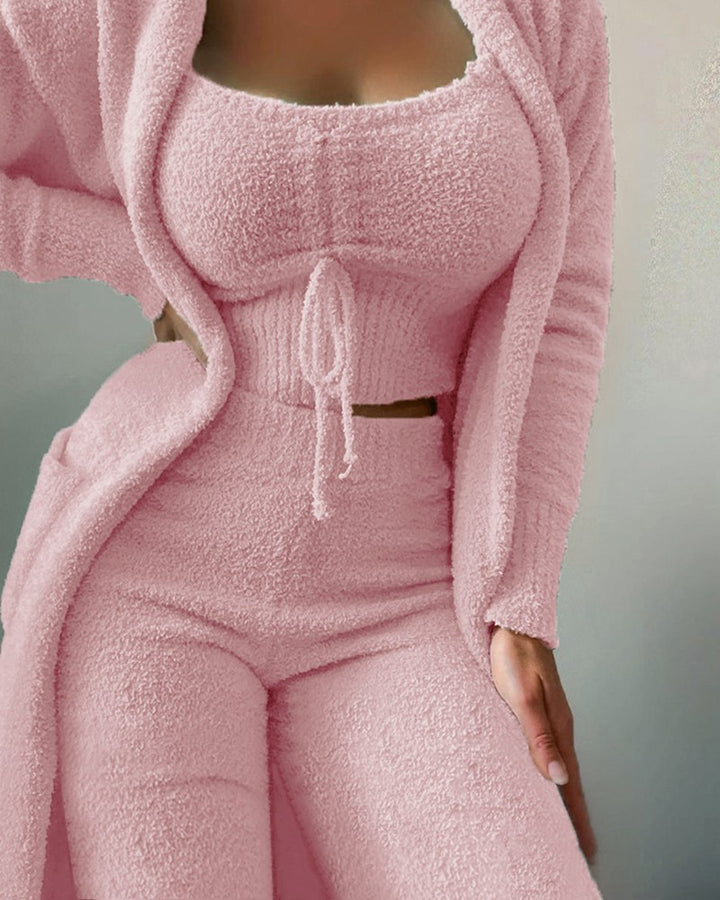 H&F Plush Cardigan Set c