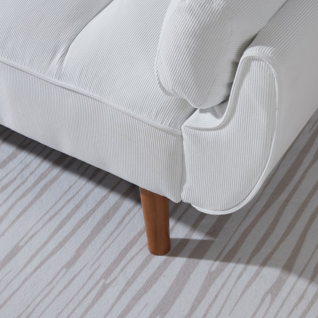 H&F White Corduroy Sofa c