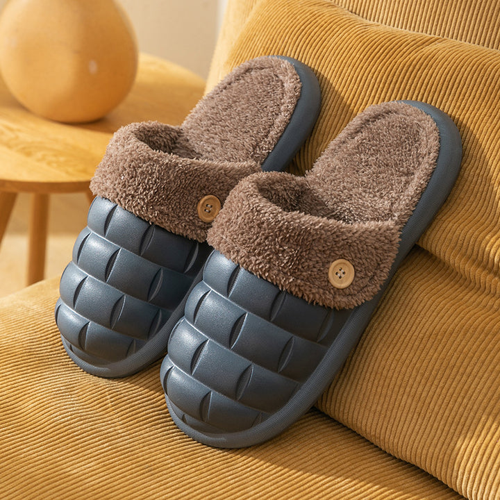 H&F Plaid Plush Slippers c