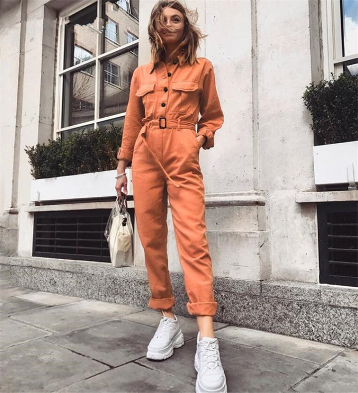 H&F Belted Casual Jumpsuit c