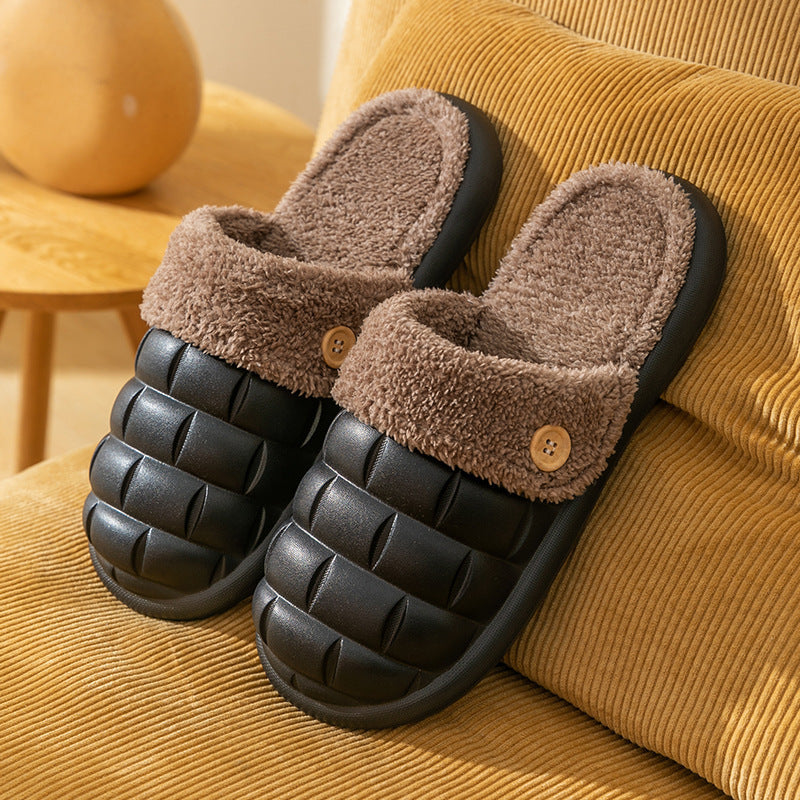 H&F Plaid Plush Slippers c
