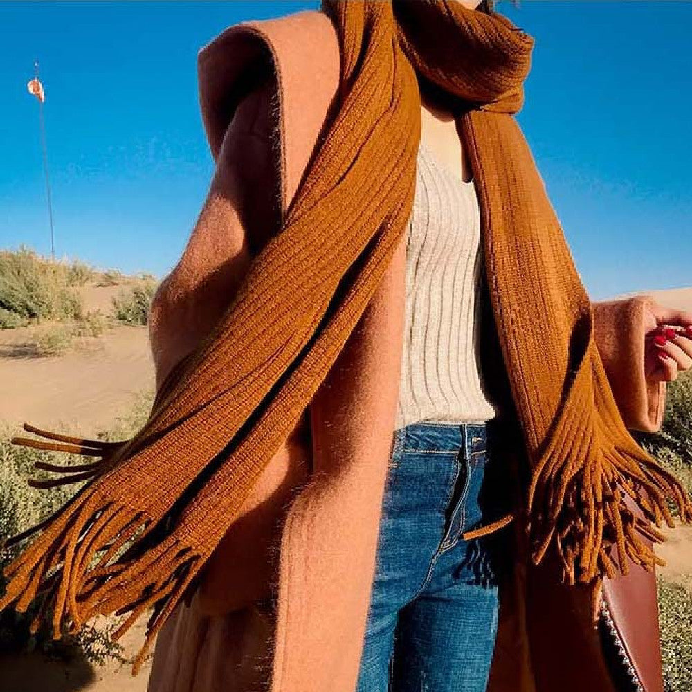 H&F Tassel Wool Scarf c