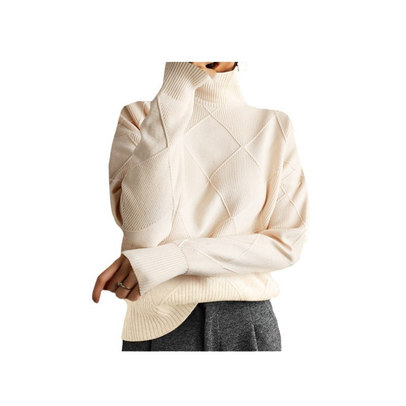 H&F High Collar Knit Sweater c