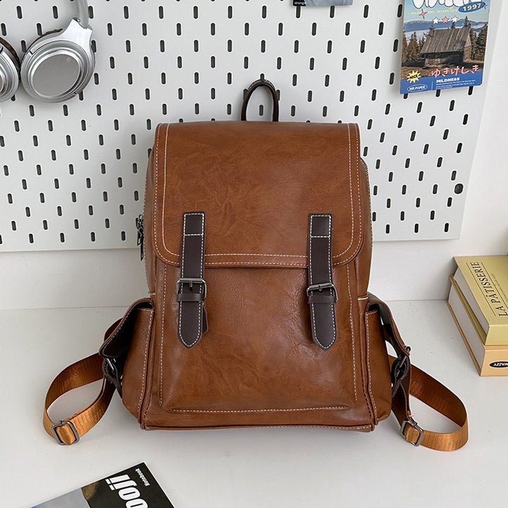 Authentic Leather Retro Travel Backpack