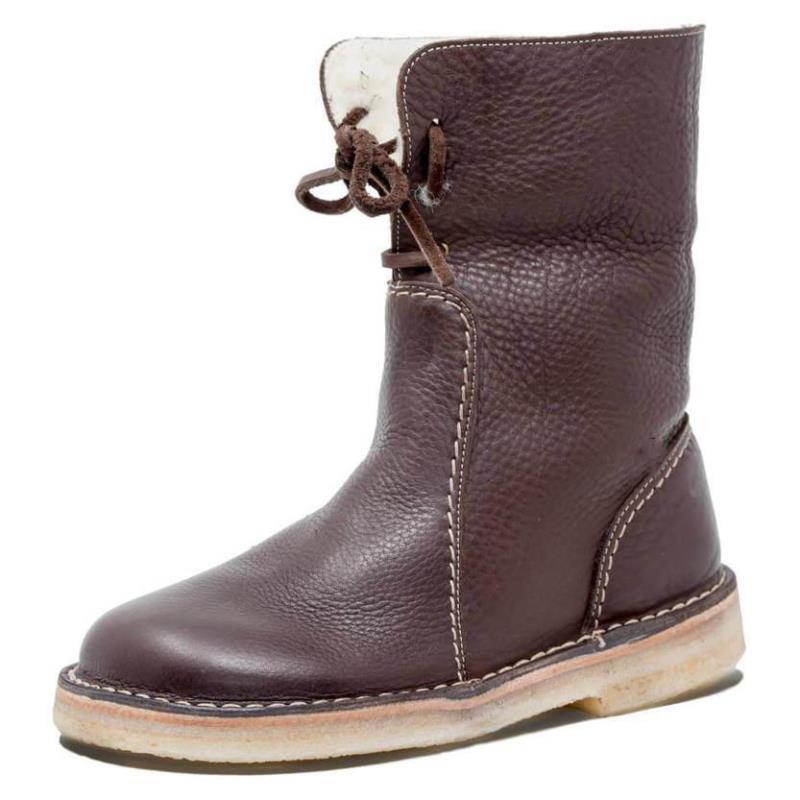 H&F Fur Lace-Up Snow Boots c
