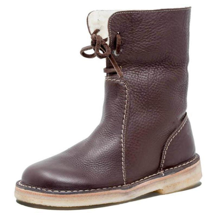 H&F Fur Lace-Up Snow Boots c
