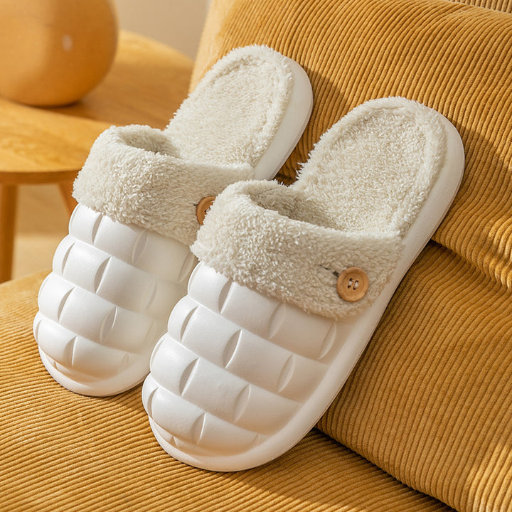 H&F Plaid Plush Slippers c