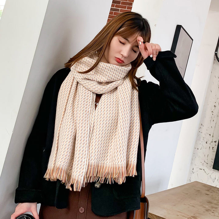 H&F Cashmere Tassel Shawl c