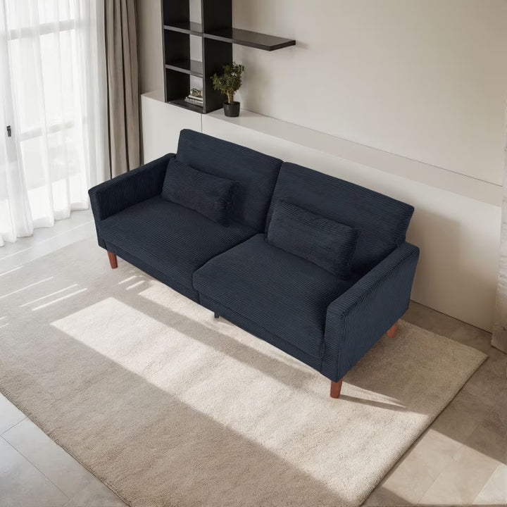 H&F Stylish Corduroy Loveseat c