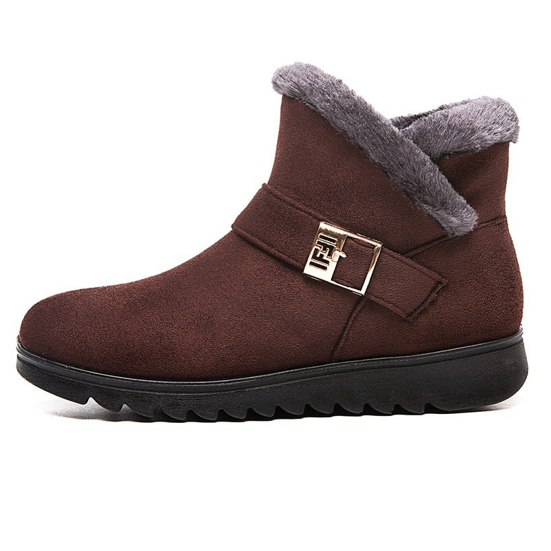 H&F Plush Zipper Snow Boots c