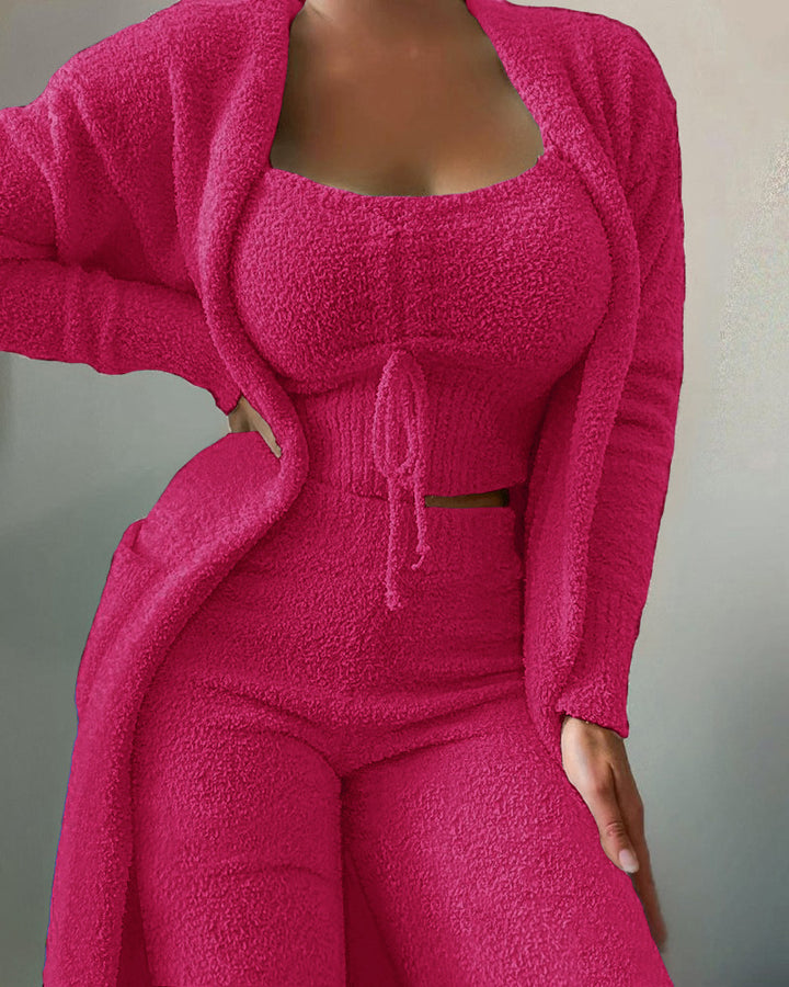 H&F Plush Cardigan Set c