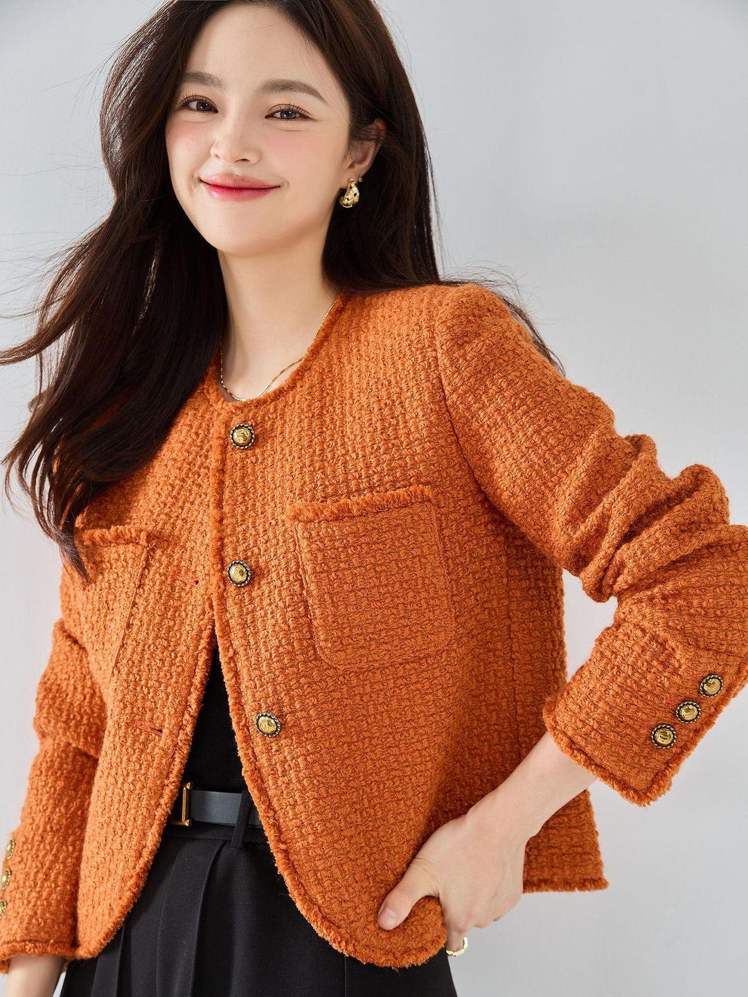 H&F Tweed Fringe Coat c