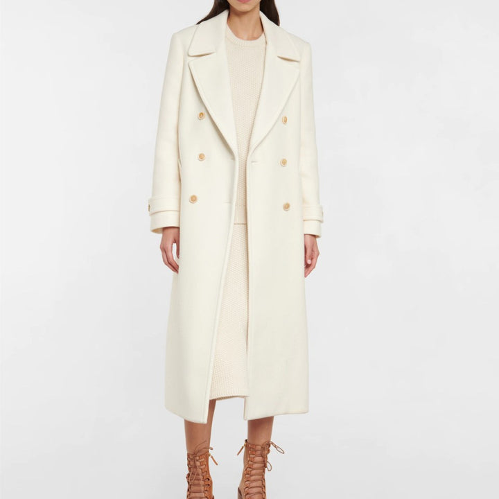 H&F White Double Breasted Coat c