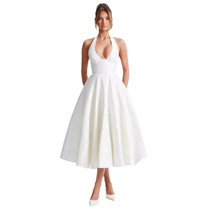 V-neck Halter Sleeveless Dress