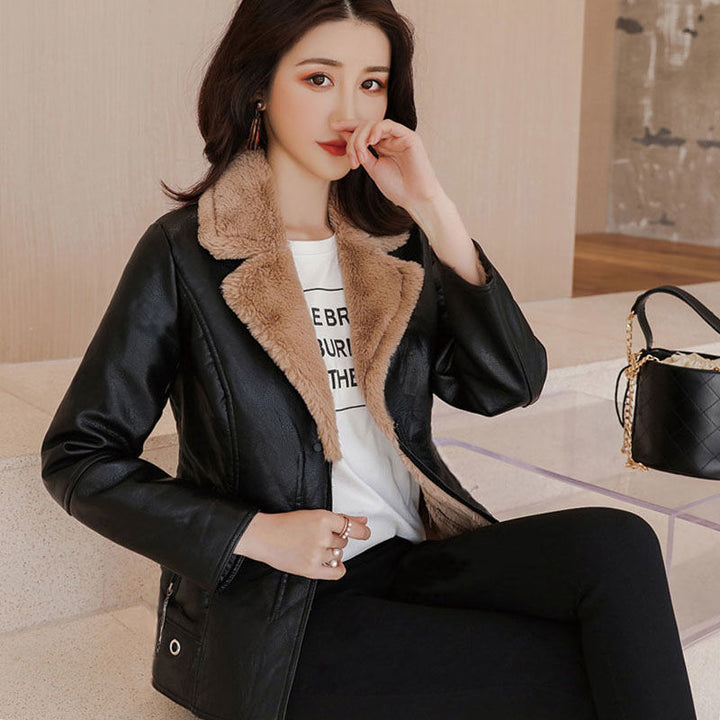 H&F Leather Winter Coat c